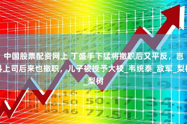 中国股票配资网上 丁盛手下猛将撤职后又平反，岂料上司后来也撤职，儿子被授予大校_韦统泰_敌军_梨树