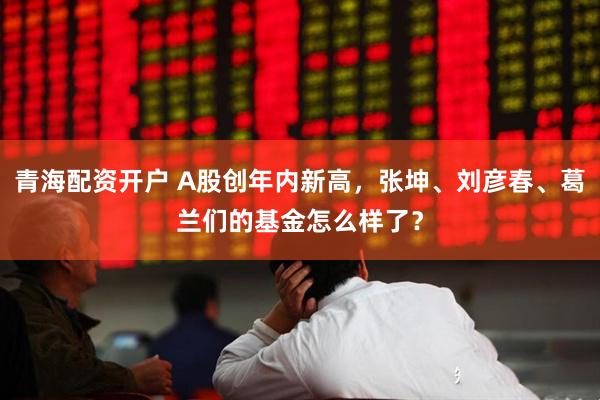 青海配资开户 A股创年内新高，张坤、刘彦春、葛兰们的基金怎么样了？